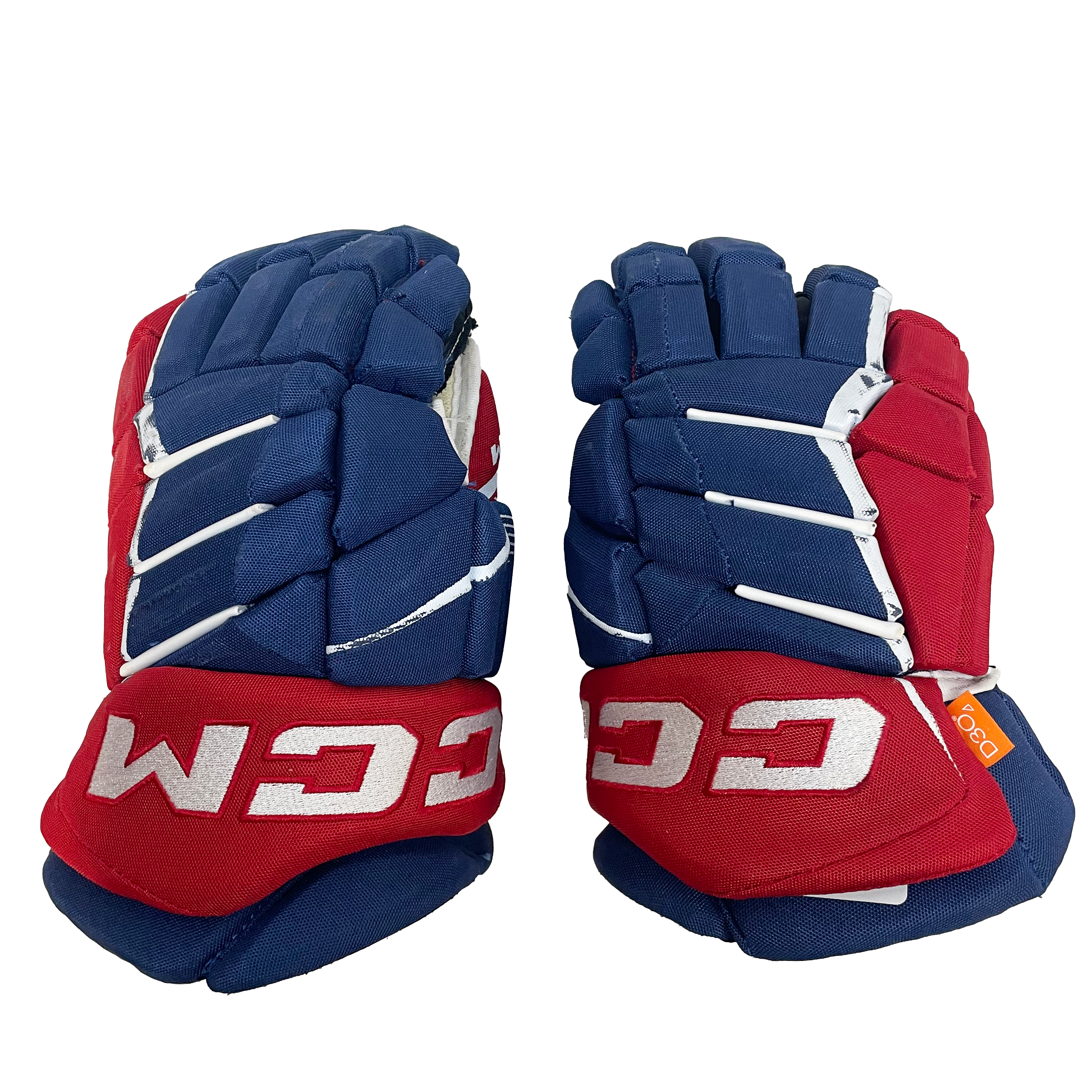 CCM HGJS - Gant de hockey d'occasion NHL Pro Stock - Canadiens de Montréal (bleu/blanc/rouge)
